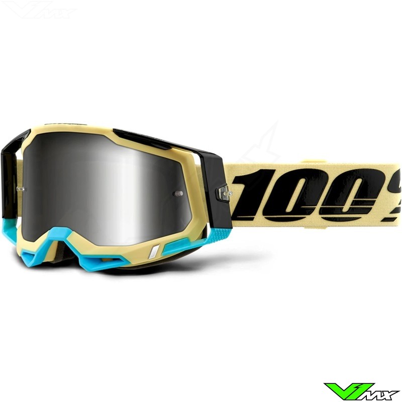 100% Racecraft 2 Airblast Motocross Goggle - Silver Mirror Lens