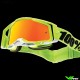 100% Racecraft 2 Fluo Yellow Motocross Goggle - Red Mirror Lens