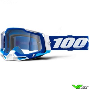 100% Racecraft 2 Blauw Crossbril - Clear lens