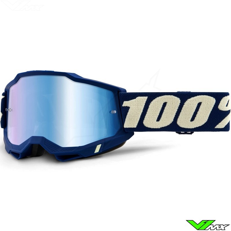 100% Accuri 2 Deep Marine Motocross Goggle - Blue Mirror Lens