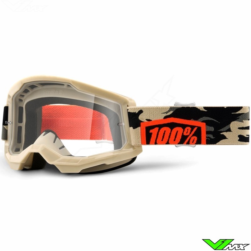 100% Strata 2 Kombat Motocross Goggle - Clear Lens