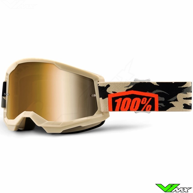 100% Strata 2 Kombat Motocross Goggle - True Gold Mirror