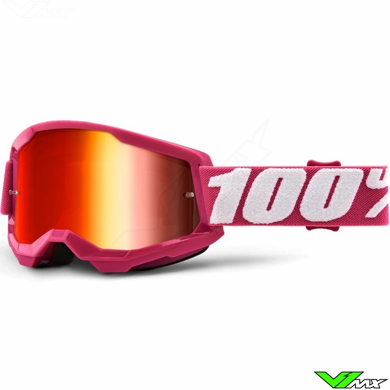 100% Strata 2 Fletcher Motocross Goggle - Red Mirror Lens