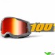 100% Strata 2 Izipizi Motocross Goggle - Red Mirror Lens