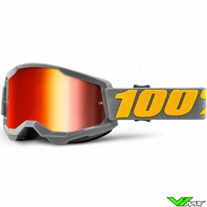 100% Strata 2 Izipizi Motocross Goggle - Red Mirror Lens
