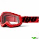 100% Strata 2 Red Motocross Goggle - Clear Lens