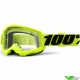 100% Strata 2 Fluo Yellow Motocross Goggle - Clear Lens