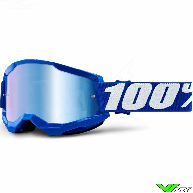 100% Strata 2 Blauw Crossbril - Blauwe spiegel lens