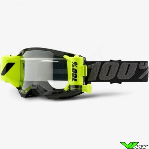 100% Strata 2 Forecast Motocross Goggle with Roll-off - Black