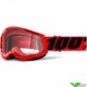 100% Strata 2 Youth Red Youth Motocross Goggle - Clear Lens