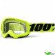 100% Strata 2 Youth Fluo Geel Kinder Crossbril - Clear lens