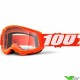 100% Strata 2 Youth Orange Youth Motocross Goggle - Clear Lens