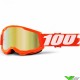 100% Strata 2 Youth Orange Youth Motocross Goggle - Gold Mirror Lens