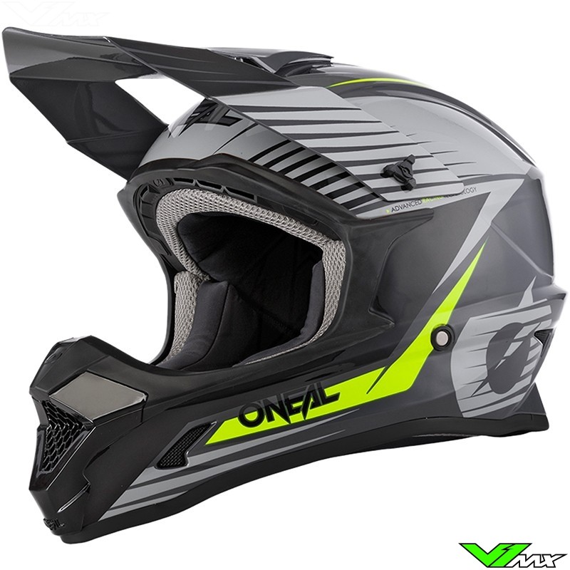 Oneal 1 Series Stream Motocross Helmet - Grey / Fluo Yellow