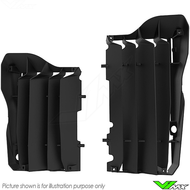 Polisport Radiator Louvers Black - Yamaha YZF250 YZF450 YZF250X YZF450X WR250F WR450F