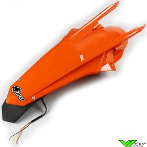 UFO Rear Fender with LED Tail Light Orange - KTM 250EXC 300EXC 450EXC 500EXC 250EXC-F 350EXC-F