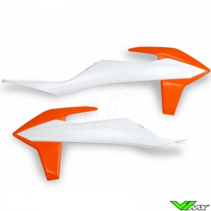 UFO Radiator Shrouds White / Orange - KTM