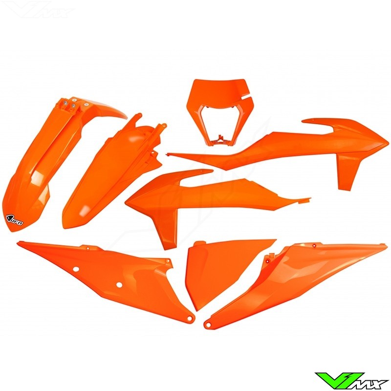 UFO Plastic Kit with Headlight Plastic Orange - KTM 150EXC 250EXC 250EXC-F 300EXC 350EXC-F 450EXC 500EXC