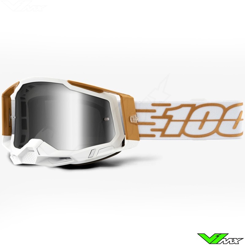 100% Racecraft 2 Mayfair Crossbril - Spiegellens Zilver