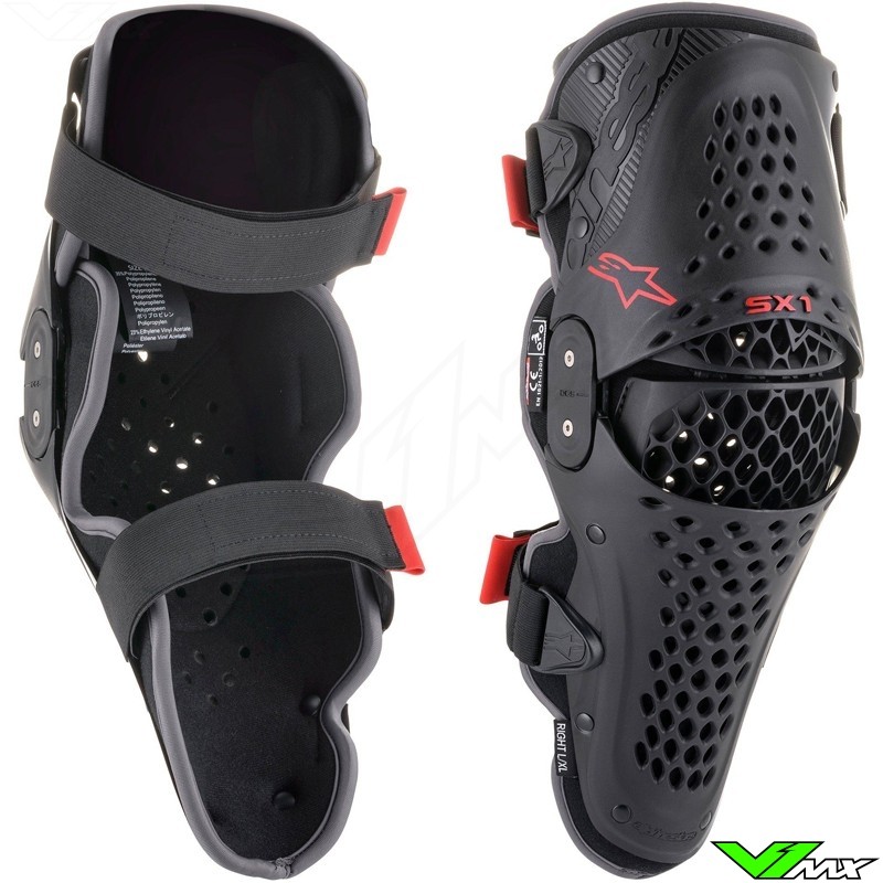 Alpinestars SX-1 V2 Knee Protector - Black / Red