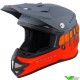 Pull In Master Youth Motocross Helmet - Grey / Orange / Red