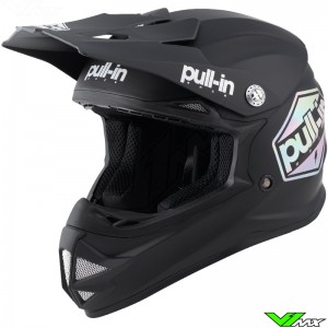 Pull In Solid Youth Motocross Helmet - Black