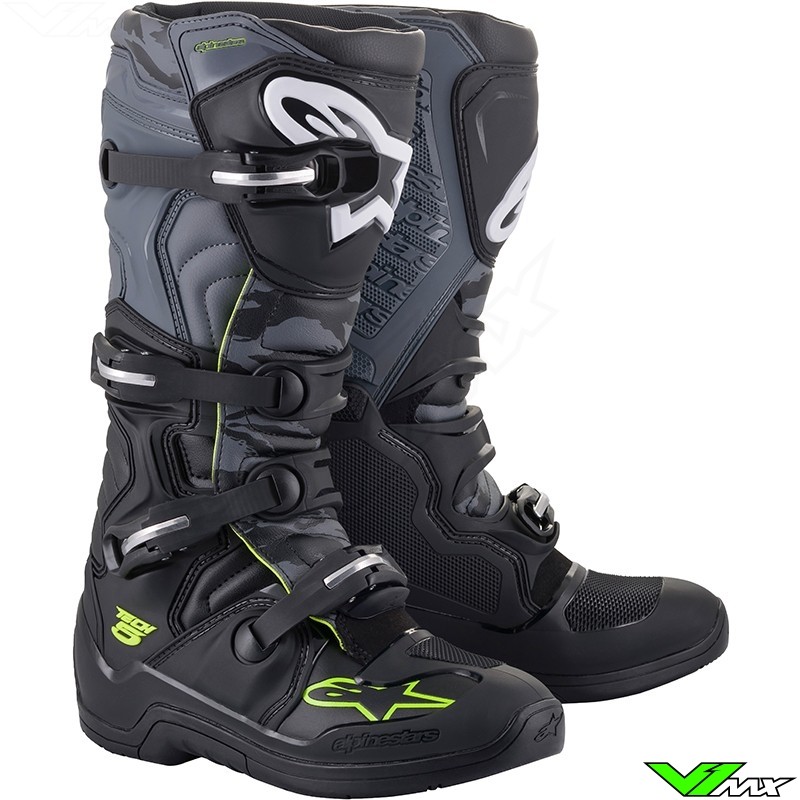 Alpinestars Tech 5 Crosslaarzen - Cool Grijs / Fluo Geel