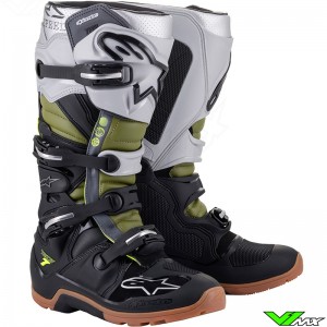 Alpinestars Tech 7 Enduro Boots - Silver / Black / Military Green
