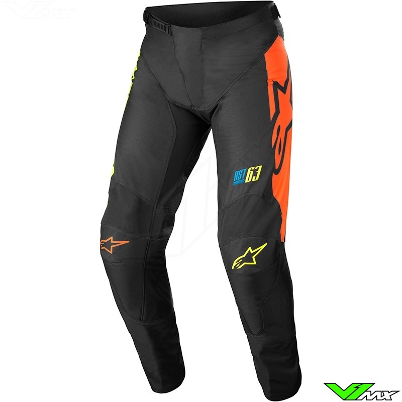 Alpinestars Racer Compass 2022 Motocross Pants - Black / Fluo Yellow / Coral