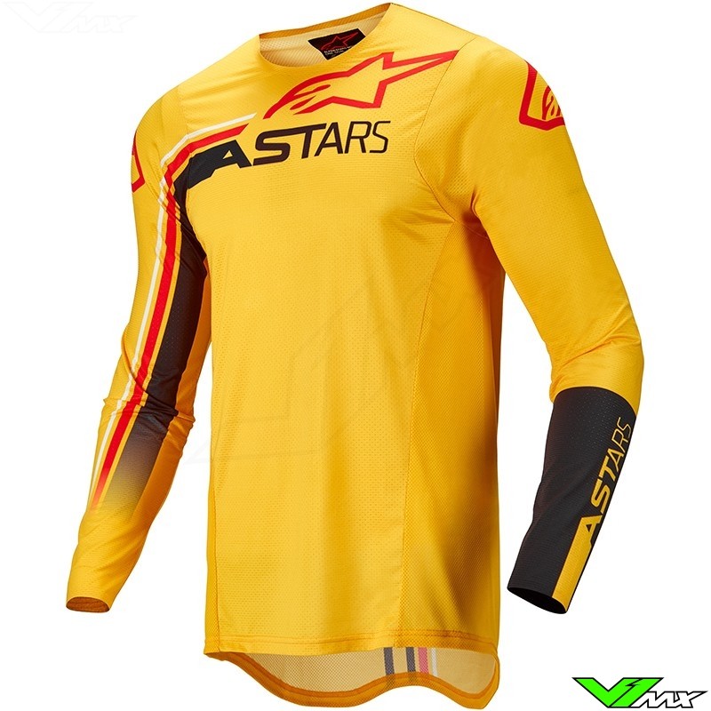 Alpinestars Supertech Blaze Motocross Jersey - Warm Yellow / Fluo Red (XL)