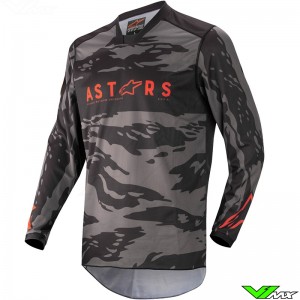 Alpinestars Racer Tactical 2022 Motocross Jersey - Black / Fluo Red / Camo