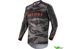 Alpinestars Racer Tactical 2022 Motocross Jersey - Black / Fluo Red / Camo