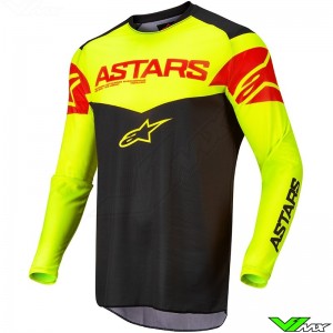 Alpinestars Fluid Tripple 2022 Cross shirt - Zwart / Fluo Geel / Fluo Rood (S)