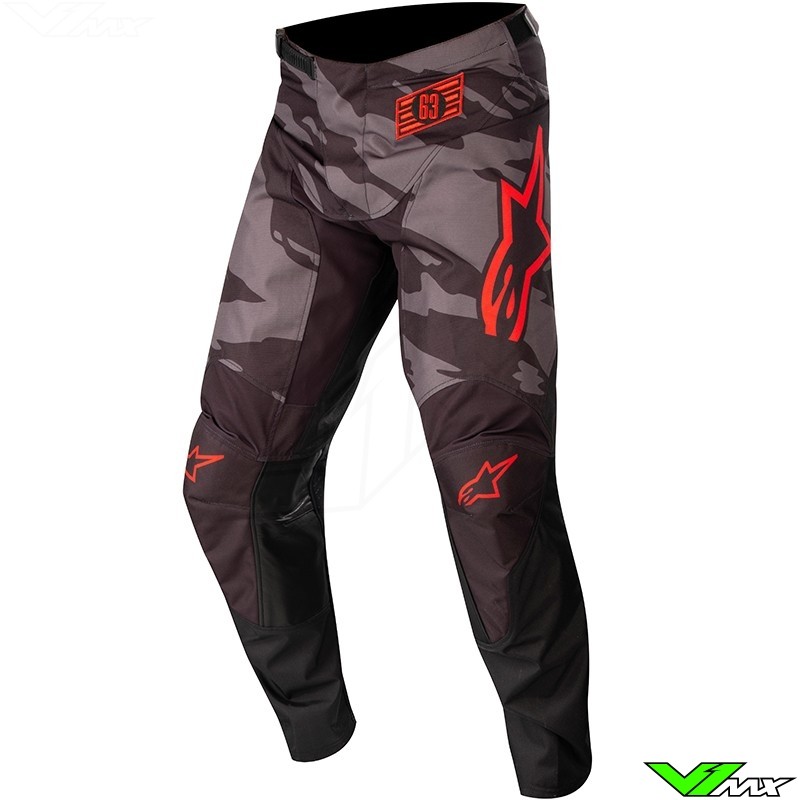 Alpinestars Racer Tactical 2022 Youth Motocross Pants - Black / Fluo Red / Camo