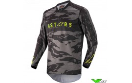 Alpinestars Racer Tactical 2022 Kinder Cross shirt - Zwart / Fluo Geel / Camo