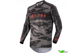 Alpinestars Racer Tactical 2022 Youth Motocross Jersey - Black / Fluo Red / Camo