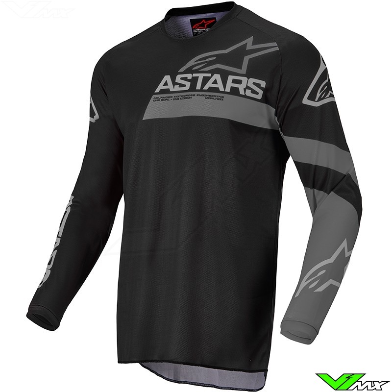 Alpinestars Racer Graphite 2022 Kinder Cross shirt - Zwart / Grijs