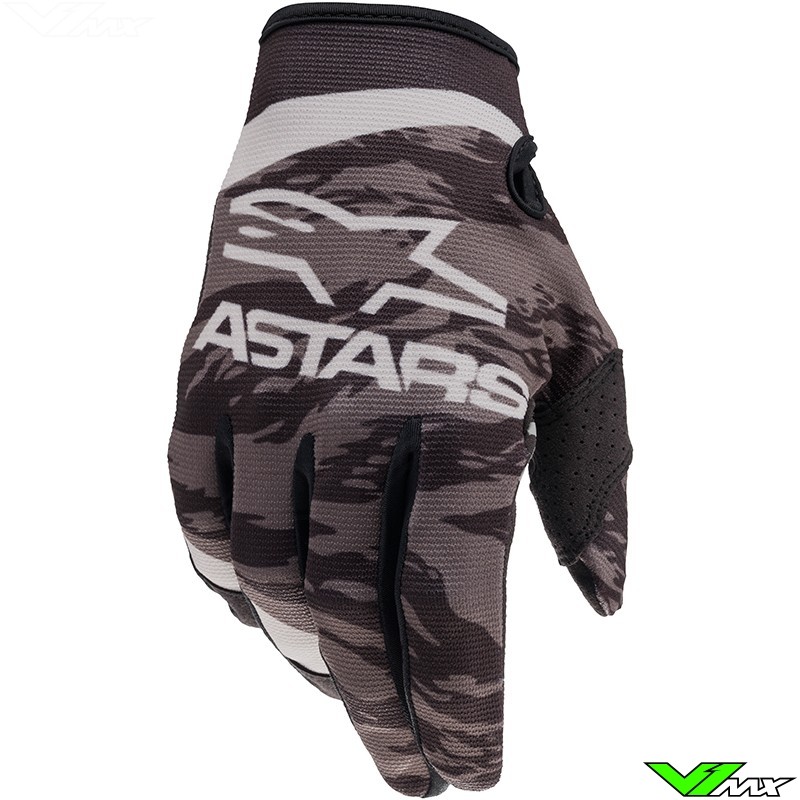 Alpinestars Radar 2022 Youth Motocross Gloves - Black / Grey / Camo (M)