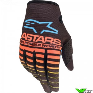 Alpinestars Radar 2022 Youth Motocross Gloves - Fluo Yellow / Coral