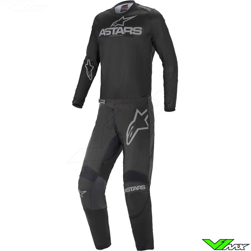 Alpinestars 2021 Adults Fluid Graphite Motocross MX Bike Jersey Black/ Grey 