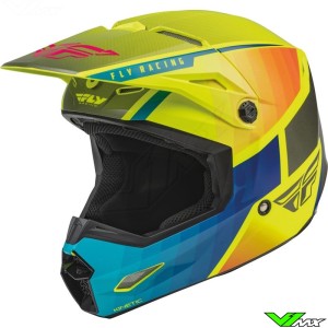 Fly Racing Kinetic Drift Motocross Helmet - Fluo Yellow / Blue