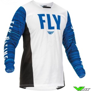 Fly Racing Kinetic Wave 2022 Motocross Jersey - White / Blue