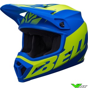 Bell MX-9 Disrupt Crosshelm - Blauw / Fluo Geel / Mat