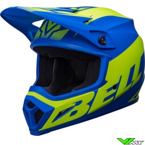 Bell MX-9 Disrupt Motocross Helmet - Blue / Fluo Yellow / Matte