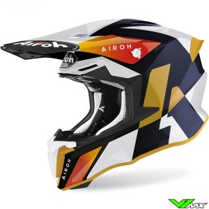 Airoh Twist 2.0 Lift Motocross Helmet - Dark Blue / Orange