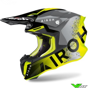 Airoh Twist 2.0 Bit Motocross Helmet - Fluo Yellow / Grey