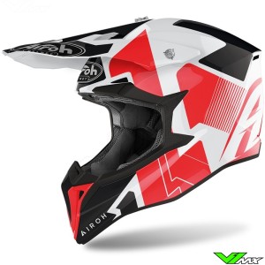 Airoh Wraap Raze Motocross Helmet - Red / White