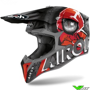 Airoh Wraap Alien Motocross Helmet - Black / Red / Grey