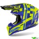 Airoh Aviator 3 TC21 Crosshelm - Fluo Geel / Blauw