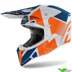 Airoh Wraap Raze Motocross Helmet - Orange / Blue / White